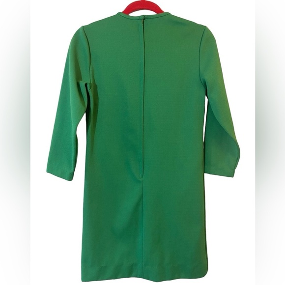 Vintage 60s Sears Kelly Green Short Mod Shift Dress - Picture 6 of 13